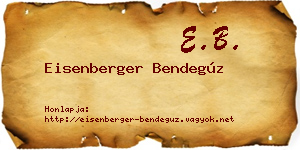 Eisenberger Bendegúz névjegykártya